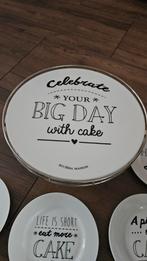Riviera Maison Celebrations Cake Set - 4 Bordjes, Keramiek, Ophalen of Verzenden, Zo goed als nieuw, Bord(en)