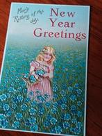 Meisje in bloemenveld oude ansicht, Verzamelen, Ophalen of Verzenden, Voor 1920, Kinderen