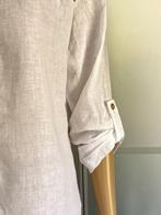 J295 Aparte linnen blouse met kant mt. M=38/40 top wit, Kleding | Dames, Ophalen of Verzenden, Zo goed als nieuw, Maat 38/40 (M)