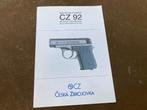Instructieboekje handleiding Pistool CZ 92, Verzamelen, Militaria | Algemeen, Ophalen, Landmacht, Nederland, Boek of Tijdschrift