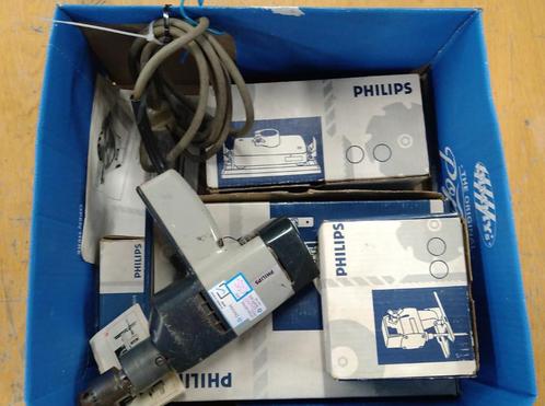 vintage Phillips boormachine met diverse opzetstukken, Doe-het-zelf en Verbouw, Gereedschap | Handgereedschap, Gebruikt, Ophalen