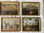 4 lijstjes met franse kastelen, Antiek en Kunst, Curiosa en Brocante, Ophalen of Verzenden