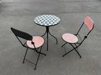 Bistro tuinset tuintafel klapstoel, Ophalen, Gebruikt, Rond, Metaal