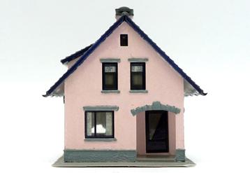 Pola 500 Vrijstaande woning, roze. Gebouwd model.