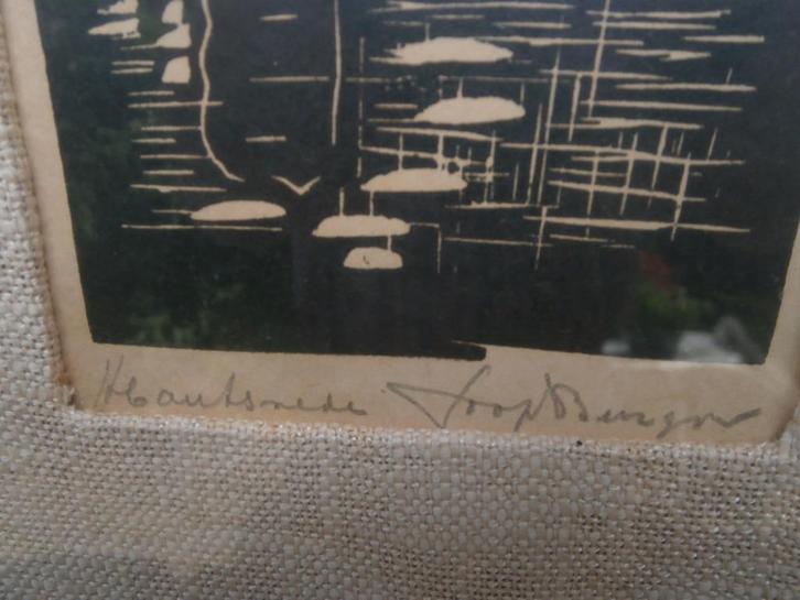 Joop BURGER, HOUTSNEDE v/e Onbekend Poortje Info gevraagd, Antiek en Kunst, Kunst | Litho's en Zeefdrukken, Ophalen of Verzenden