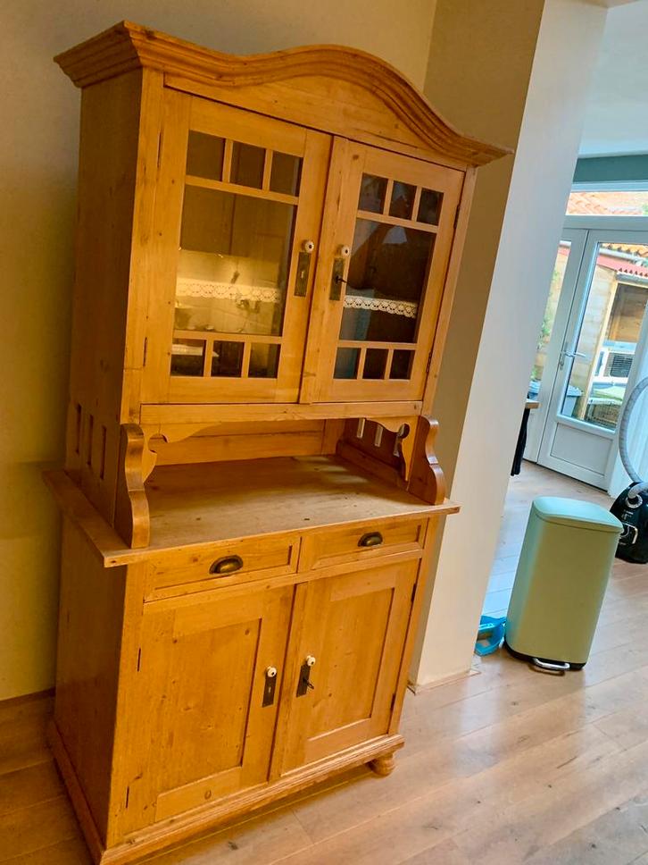 Oude grenen buffetkast, Huis en Inrichting, Kasten | Buffetkasten, Gebruikt, 150 tot 200 cm, 100 tot 150 cm, 50 tot 75 cm, Met lade(s)