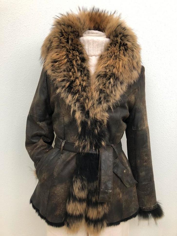 JAS BONT mt40 YVES SALOMON zéér luxe, Kleding | Dames, Jassen | Winter, Zo goed als nieuw, Maat 38/40 (M), Bruin, Ophalen of Verzenden