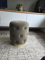 Mooie groene poef met gouden detail, Huis en Inrichting, Ophalen, Minder dan 50 cm, Rond, Minder dan 50 cm