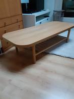 Salontafel eiken fineer & nubuck leren 2-zits bank, Ophalen, Eikenhout, Zo goed als nieuw, Modern