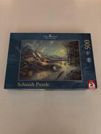 Schmidt Puzzel - Thomas Kinkade - 500 st Christmas Moonlight, Ophalen of Verzenden, 500 t/m 1500 stukjes, Zo goed als nieuw, Legpuzzel