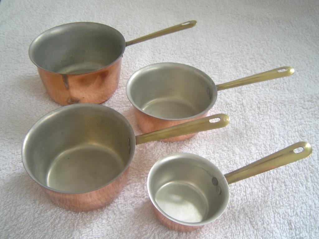 Kleine koperen steelpannetjes Tagus Portugal, Huis en Inrichting, Keuken | Potten en Pannen, Gebruikt, Overige typen, Overige materialen