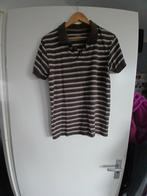 Gestreept Polo Shirt - Bruin/Wit - Maat M, Maat 48/50 (M), Ophalen of Verzenden, Zo goed als nieuw, Onbekend