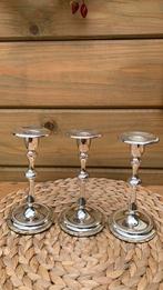 3 zilver kleurige kaarsenstandaards van Kempen & Begeer, Ophalen of Verzenden
