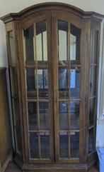 Vitrinekast hardhout met spiegel, Huis en Inrichting, Kasten | Vitrinekasten, Ophalen, 100 tot 150 cm, Glas, 150 tot 200 cm