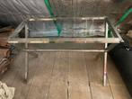Eichholtz chromen sidetable, Ophalen, 100 tot 150 cm, Zo goed als nieuw, Metaal