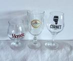 Moreeke, Lodewijk XIII  Grolsch, Cornet: 3x Bierglas op voet, Ophalen, Gebruikt, Glas of Glazen, Overige merken