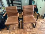 2 eetkamer stoelen retro bruin, Huis en Inrichting, Stoelen, Ophalen, Kunststof, Gebruikt, Twee