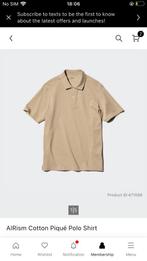 Nieuwe Uniqlo Airism Polo Shirt - Maat S, Kleding | Heren, Overhemden, Ophalen of Verzenden, Nieuw, Beige, Halswijdte 38 (S) of kleiner