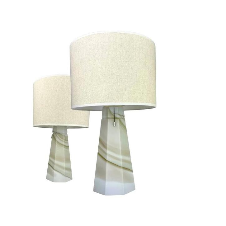 Set Carrara Tafellampen van Peill & Putzler, Duitsland 1970s, Huis en Inrichting, Lampen | Wandlampen, Gebruikt, Stof, Overige materialen