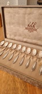 IN ETUI 12 Wellner Art Nouveau Theelepels verzilverd  doos, Ophalen of Verzenden