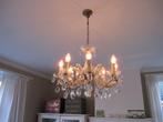 Volle antieke kroonluchter, 8 armen, Huis en Inrichting, Lampen | Kroonluchters, Ophalen, Zo goed als nieuw, Glas