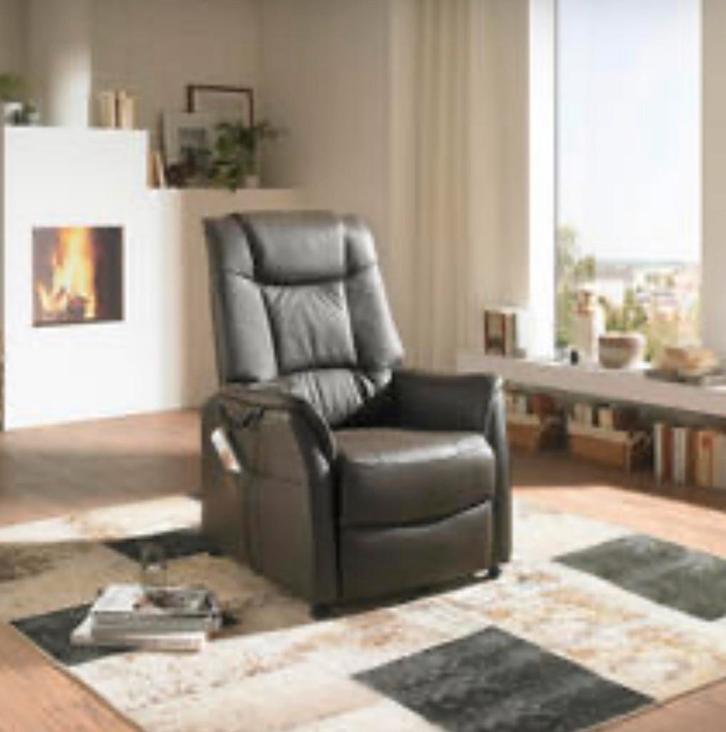 Luxe TV-fauteuil Relaxfunctie & sta-op-hulp & verwarming, Huis en Inrichting, Fauteuils, Nieuw, Leer, 50 tot 75 cm, 75 tot 100 cm