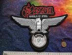 Saxon shaped wheels of steel backpatch 24 x 27.5 cm, Verzenden, Nieuw, Kleding