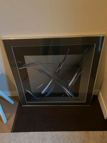 Abstract Schilderij met RVS Frame beschikbaar voor biedingen