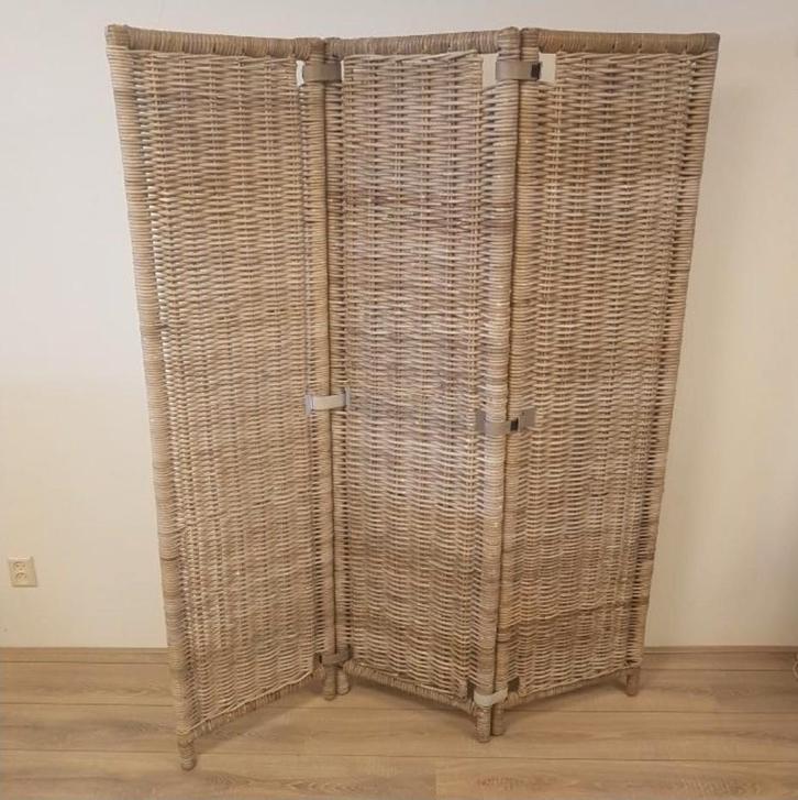 Rieten Kamerscherm - 3 Delig - 185x140cm, Huis en Inrichting, Woonaccessoires | Kamerschermen, Gebruikt, Ophalen