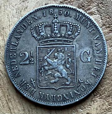 2,5 gulden 1850 Willem III beschikbaar voor biedingen