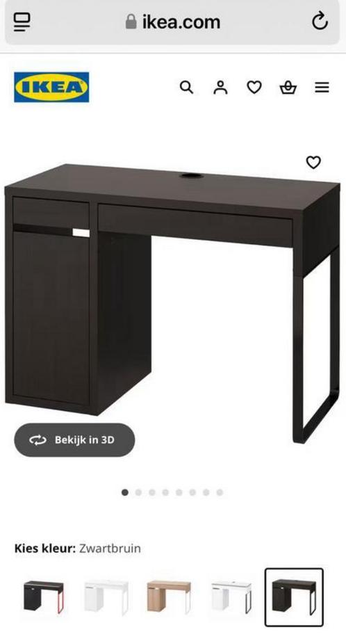 Ikea bureau Micke zwart, Huis en Inrichting, Bureaus, Zo goed als nieuw, Ophalen