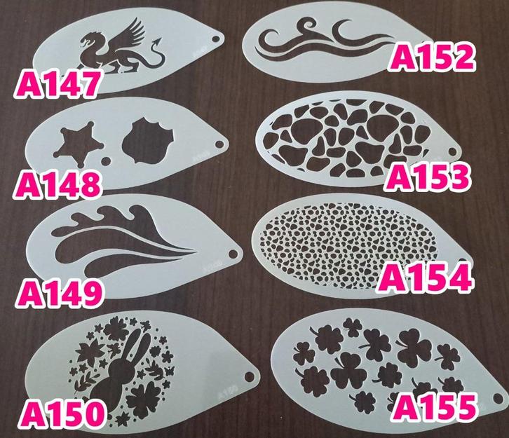 schminksjabloon stencil vanaf 1,25 pst heel veel soorten, Hobby en Vrije tijd, Feestartikelen, Nieuw, Schmink, Overige, Ophalen of Verzenden