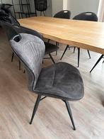 Mooie donker grijze  eetkamerstoelen., Ophalen, Gebruikt, Grijs