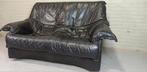 Vintage zwart leren design bankstel 2 zitsbank, Huis en Inrichting, Ophalen, Tweedehands, Tweedehands, Tweedehands