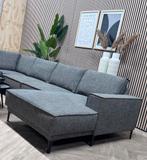 ZGAN Moderne Royale U-Bank / Hoekbank - Grijs - 341cm, Huis en Inrichting, Ophalen, -, -, Hoekbank