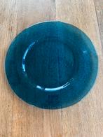 IVV | Italiaanse handgemaakt blauw glazen rond bord | 33 cm, Ophalen of Verzenden, Bord(en), Overige stijlen, Glas