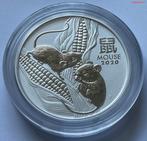 PM Zeer Gave Zilveren 2oz Lunar III Mouse uit 2020!!, Zilver, Losse munt, Verzenden