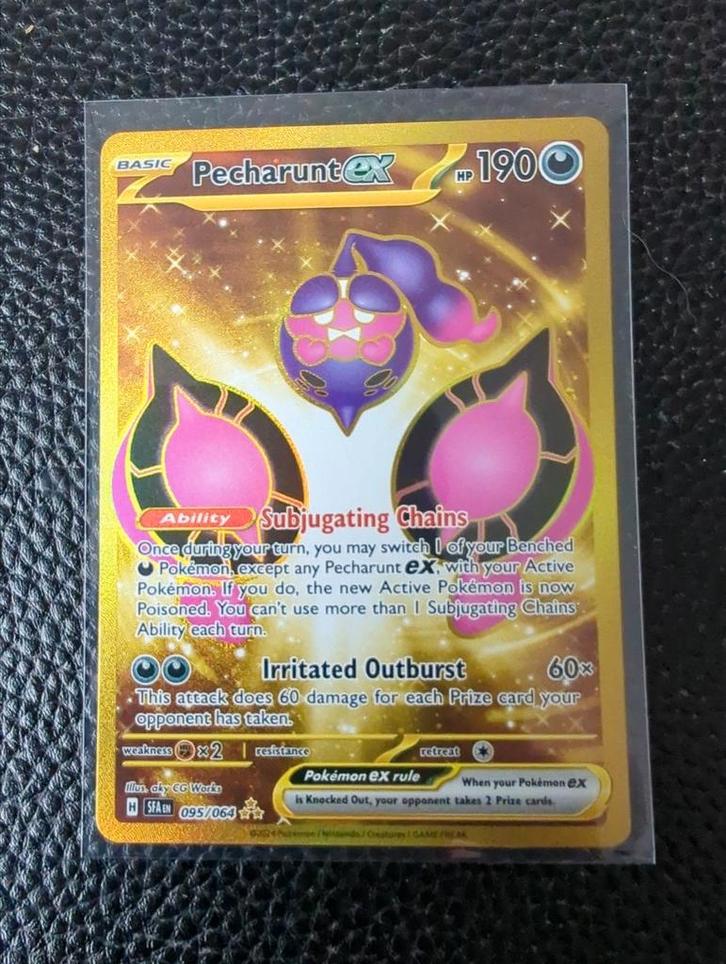 Pecharunt EX Gold, Hobby en Vrije tijd, Verzamelkaartspellen | Pokémon, Zo goed als nieuw, Ophalen of Verzenden