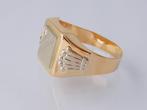 Zware 18 karaat Gouden Herenring met Diamant, Sieraden, Tassen en Uiterlijk, Ringen, Jw, 20 of groter, Verzenden, Heer