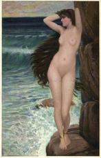Naakte Vrouw met Lang Haar, Schilder Philip John Thornhill, Verzamelen, Verzenden, Voor 1920, Ongelopen, Overige thema's
