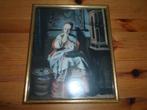 Nicolaes maes prints in vergulde lijst 2x, Antiek en Kunst, Ophalen of Verzenden