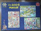 Puzzel Jan van Haasteren 3x 500, Ophalen of Verzenden, 500 t/m 1500 stukjes, Gebruikt, Legpuzzel