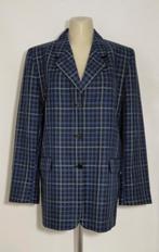 Blauwe geruite blazer van zijde en katoen van Daks, Kleding | Dames, Verzenden, Zo goed als nieuw, Maat 42/44 (L), Blauw