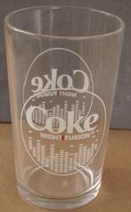 Coca-Cola glas met tekst in wit Coke NIGHT FUSION Coca Cola, Nieuw, Frisdrankglas, Ophalen of Verzenden