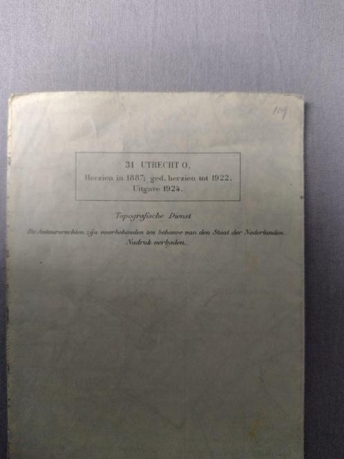 109 Utrecht Loenersloot Vleuten Kamerik Plattegrond 1924, Antiek en Kunst, Kunst | Litho's en Zeefdrukken, Ophalen of Verzenden
