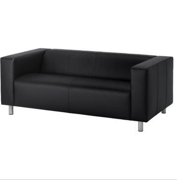 IKEA KLIPPAN 2-zitsbank – zwart (leer) beschikbaar voor biedingen