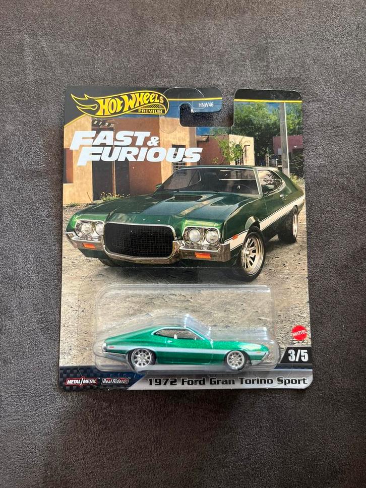 Hot Wheels Premium Fast & Furious ‘72 Ford Gran Torino Sport, Hobby en Vrije tijd, Modelauto's | 1:50, Nieuw, Auto, Overige merken