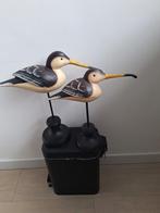 2 mooie houten vogels op standaard. beige /zwart, Huis en Inrichting, Woonaccessoires | Overige, Decoratie, Gebruikt, Ophalen of Verzenden