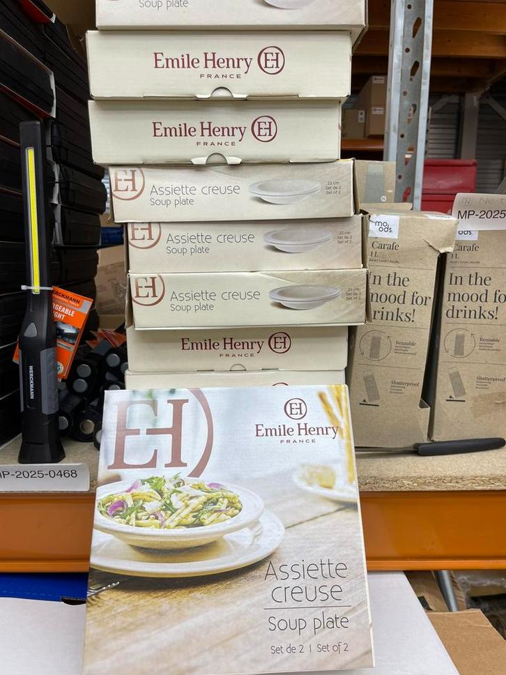 Emile Henry soep kommen - borden - set 2, Huis en Inrichting, Keuken | Servies, Nieuw, Kom(men), Overige stijlen, Overige materialen