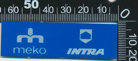 Sticker: Meko - Intra, Verzamelen, Stickers, Zo goed als nieuw, Bedrijf of Vereniging, Ophalen of Verzenden